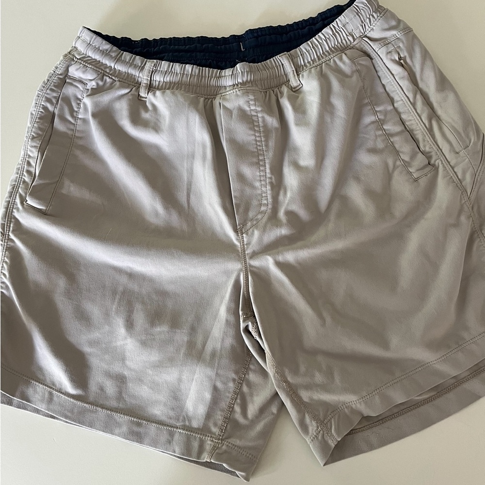 Birddogs Shorts Mens Large Boom For Your Boomstick Lined 7" inseam Beige Stretch